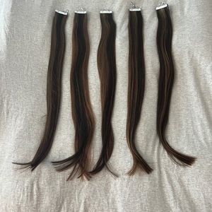 22 Inch Tape-In Pro Straight Color #6/10 Dark Chestnut/Medium Ash (NEVER USED)